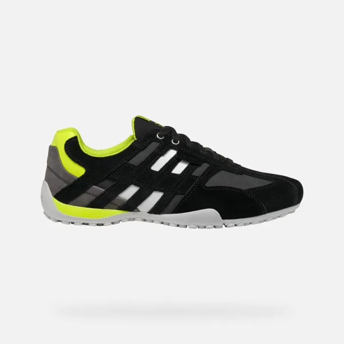 Man Geox Sneakers SNAKE MAN BlackFluo Yellow Low Top Sneakers Blackfluo Yellow
