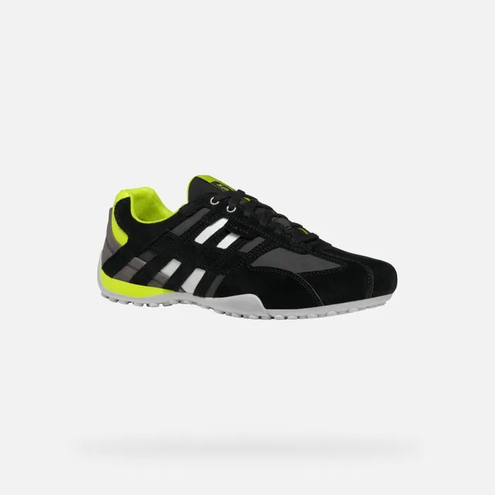 Man Geox Sneakers SNAKE MAN BlackFluo Yellow Low Top Sneakers Blackfluo Yellow