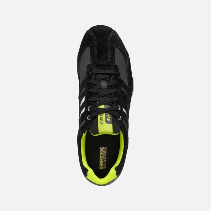 Man Geox Sneakers SNAKE MAN BlackFluo Yellow Low Top Sneakers Blackfluo Yellow