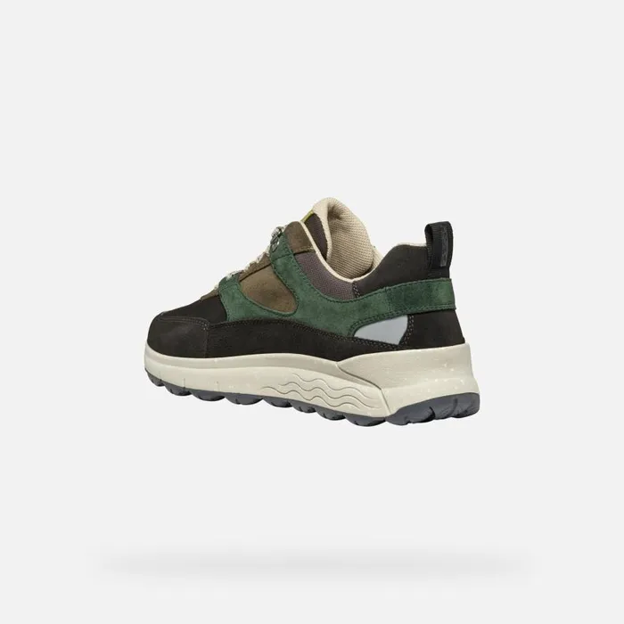 Man Geox Sneakers SPHERICA 4X4 ABX MAN Dark CoffeeDark Green Waterproof Trainers Dark Coffeedark Green