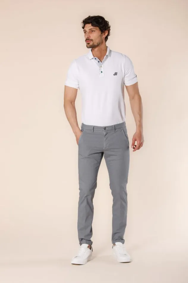 Man Torino Style Chino Pants In Cotton And Tencel With Microstripes Print Slim Mason039s Pants