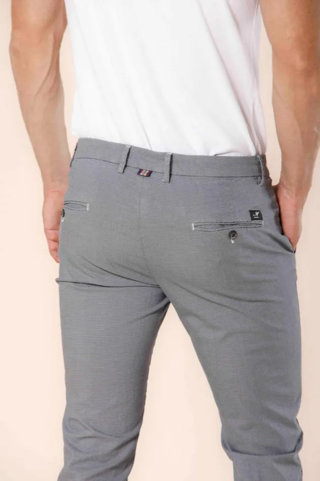 Man Torino Style Chino Pants In Cotton And Tencel With Microstripes Print Slim Mason039s Pants