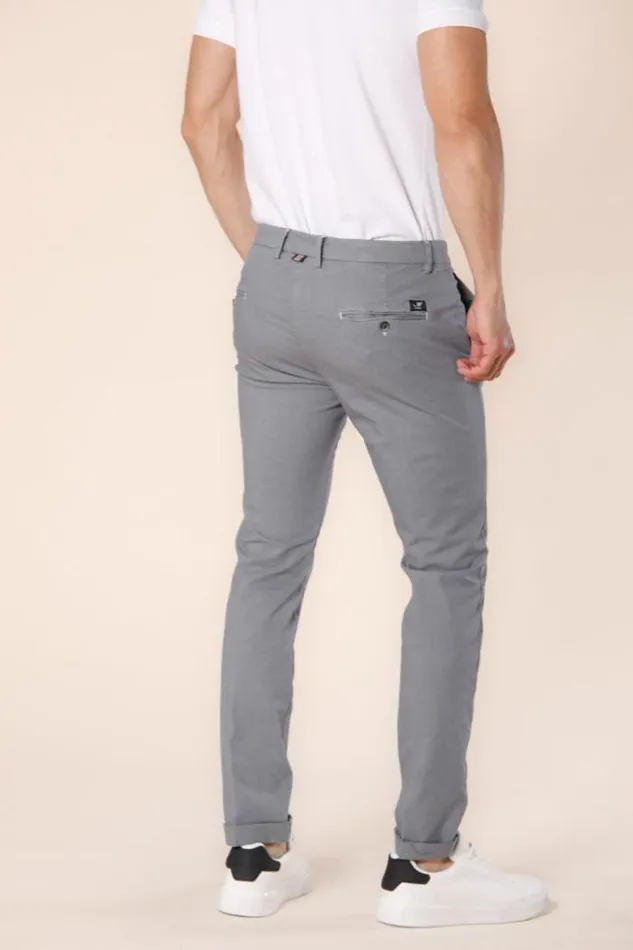 Man Torino Style Chino Pants In Cotton And Tencel With Microstripes Print Slim Mason039s Pants