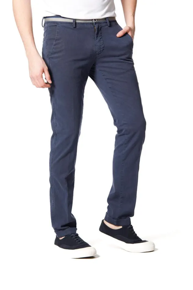 Man Torino Summer Chino Pants In Cotton And Tencel With Ribbons Slim Mason039s Pants