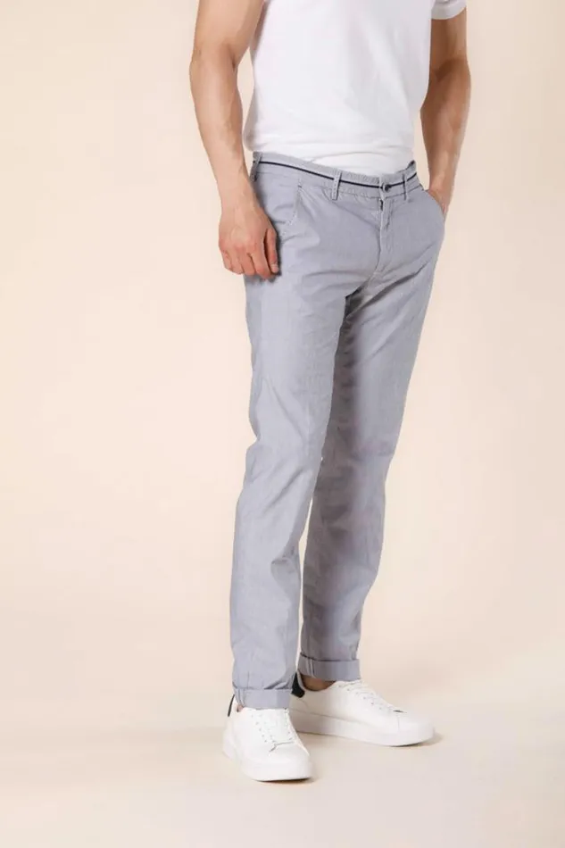 Man Torino Tapes Chino Pants In Cotton And Tencel Fine Stripe With Ribbons Slim Mason039s Pants