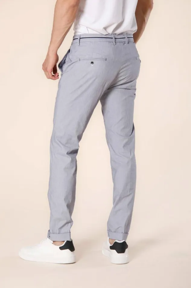 Man Torino Tapes Chino Pants In Cotton And Tencel Fine Stripe With Ribbons Slim Mason039s Pants