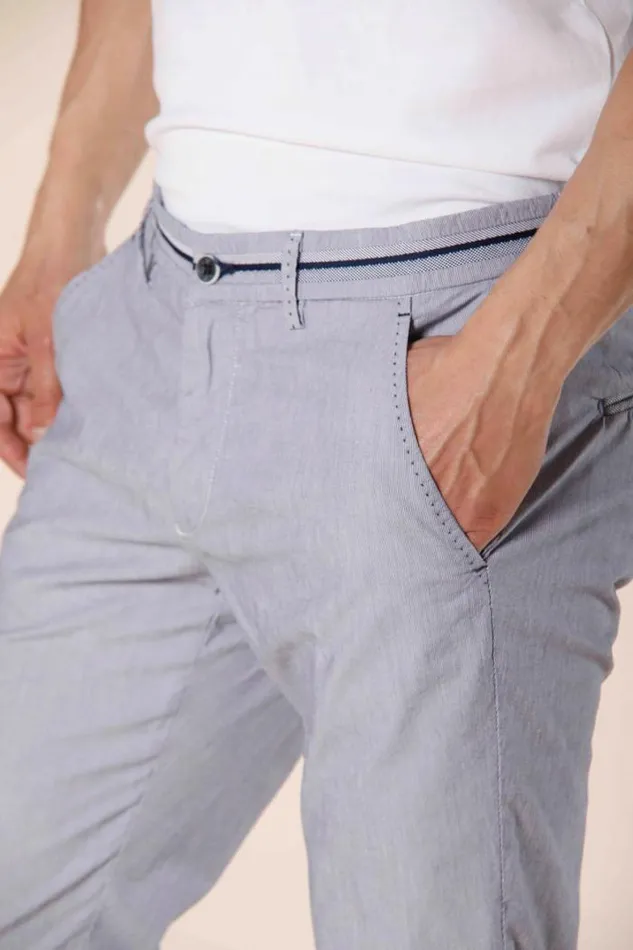 Man Torino Tapes Chino Pants In Cotton And Tencel Fine Stripe With Ribbons Slim Mason039s Pants