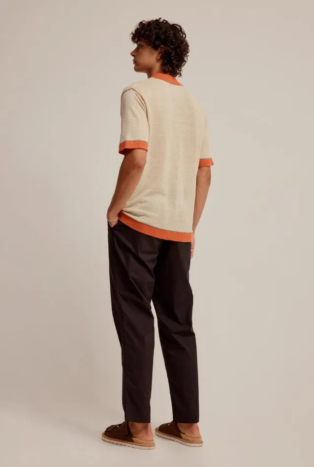 Man Venroy Knitwear Knitted Cotton Short Sleeve Shirt