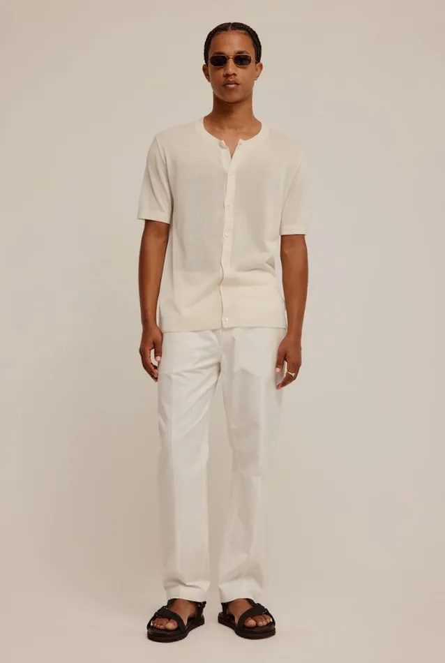 Man Venroy Knitwear Knitted Silk Short Sleeve Shirt