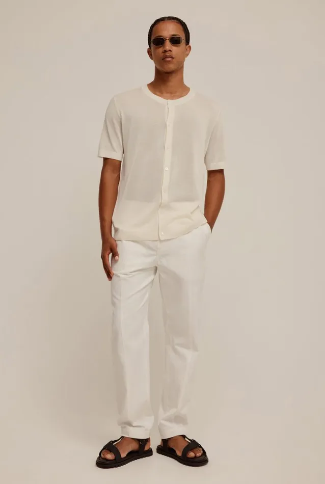 Man Venroy Knitwear Knitted Silk Short Sleeve Shirt
