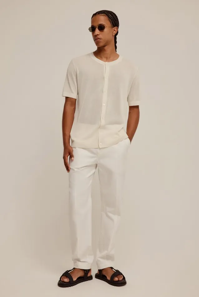 Man Venroy Knitwear Knitted Silk Short Sleeve Shirt