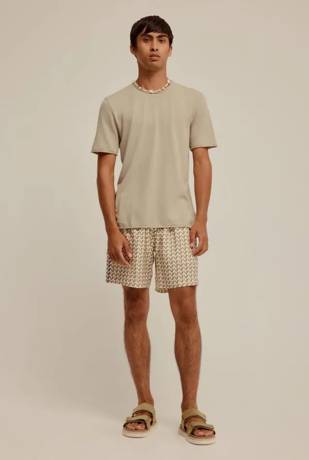 Man Venroy Knitwear Rolled Edge Cotton Knit TShirt