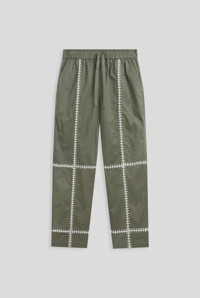 Man Venroy Pants Panelled Cotton Crochet Trouser