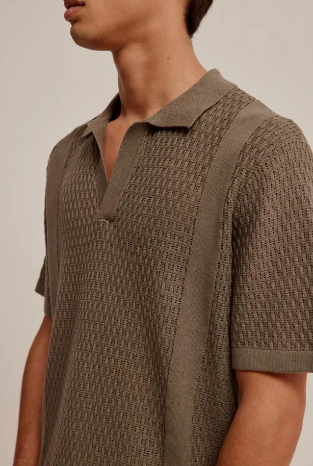 Man Venroy Polos Crochet Border Polo