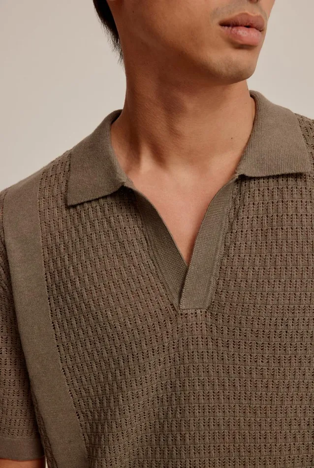 Man Venroy Polos Crochet Border Polo