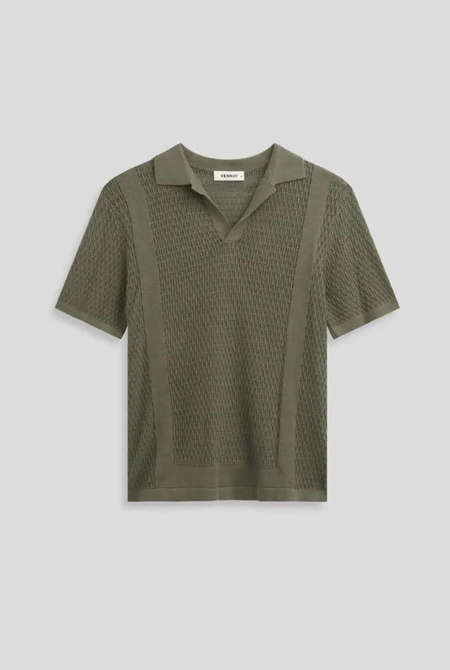 Man Venroy Polos Crochet Border Polo