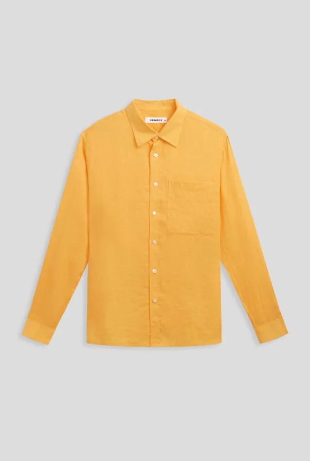 Man Venroy Shirts Long Sleeve Relaxed Linen Shirt