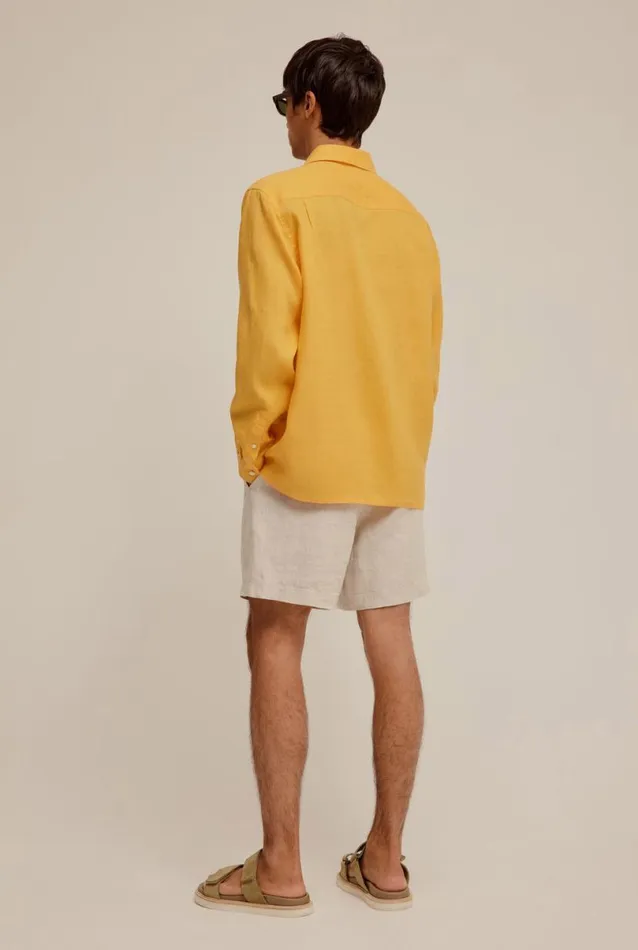Man Venroy Shirts Long Sleeve Relaxed Linen Shirt
