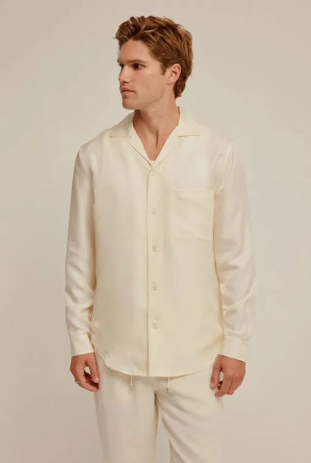 Man Venroy Shirts Long Sleeve Silk Twill Shirt