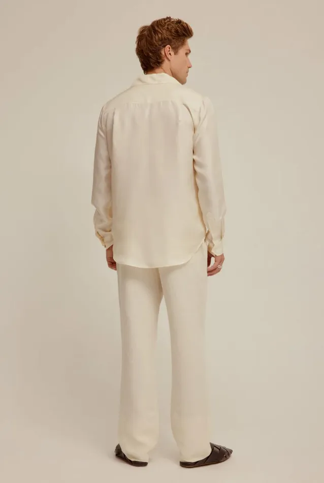 Man Venroy Shirts Long Sleeve Silk Twill Shirt