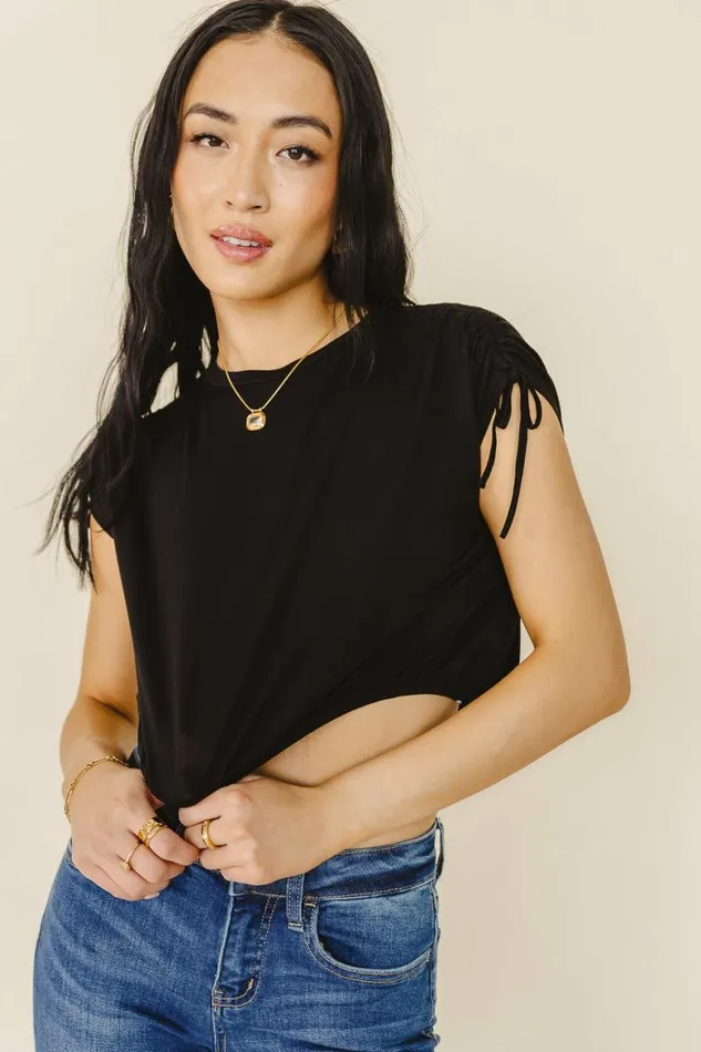 Marian Crop Top 8211 FINAL SALE Black Women Bohme Tops