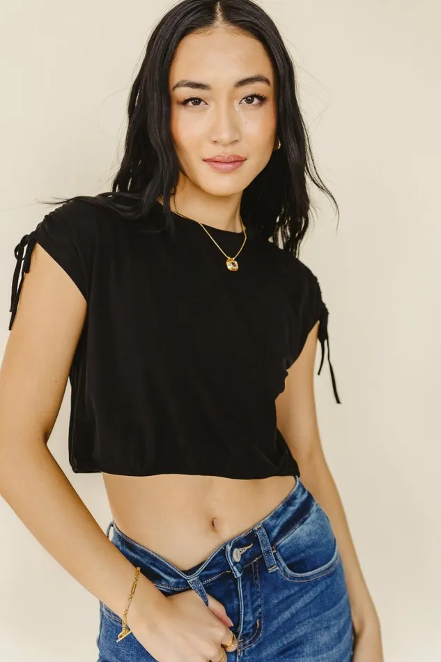 Marian Crop Top 8211 FINAL SALE Black Women Bohme Tops