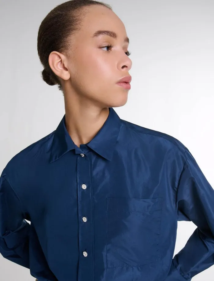 Matching Sets Women Maje Cropped Shirt Navy