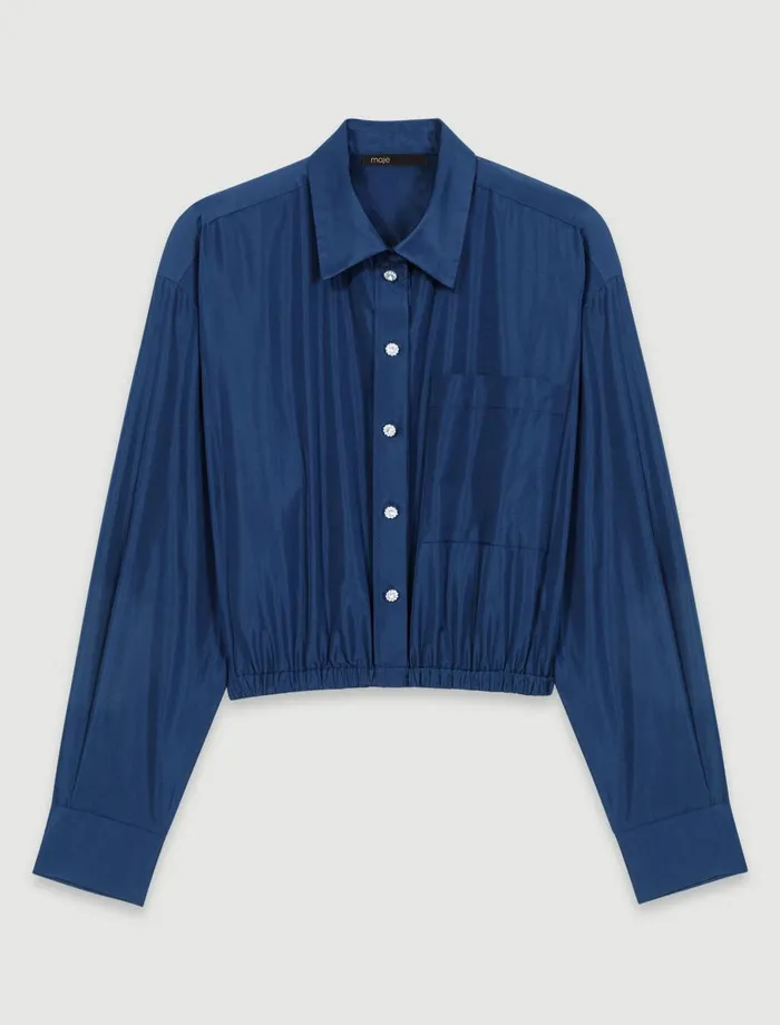 Matching Sets Women Maje Cropped Shirt Navy