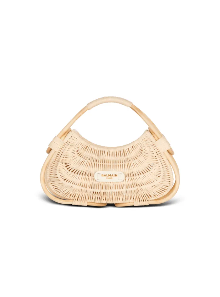 Medium Jolie Madame Wicker Basket Bag Beige Women Balmain Handbags