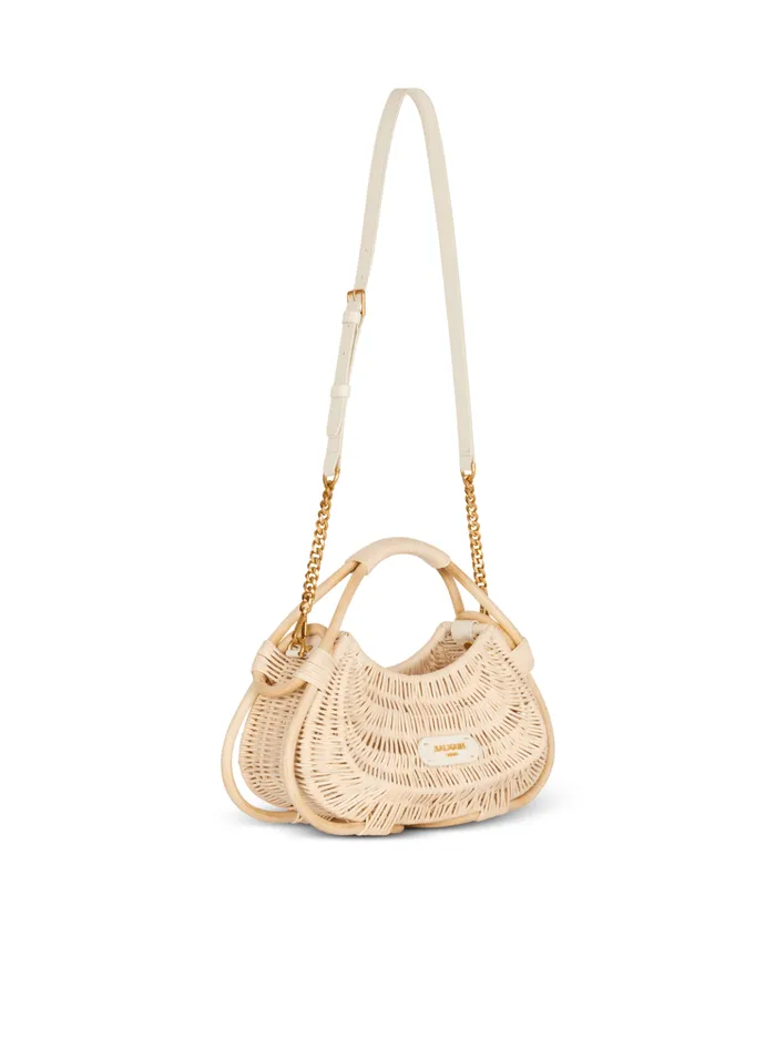 Medium Jolie Madame Wicker Basket Bag Beige Women Balmain Handbags