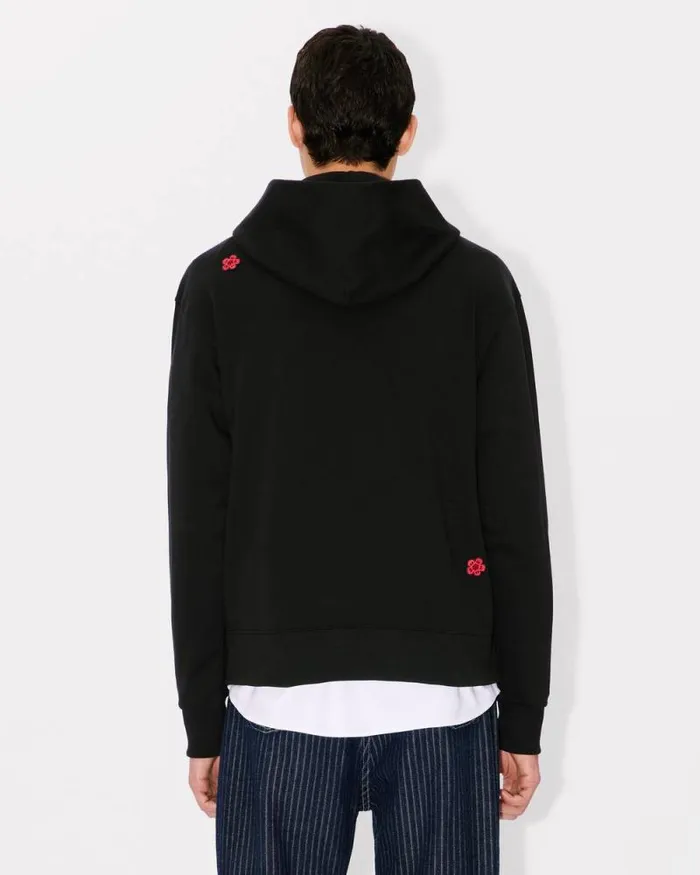 Men 039Boke Flower039 Embroidered Hoodie In Cotton Black Kenzo Sweatshirts And Hoodies