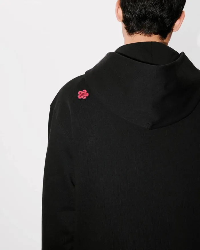 Men 039Boke Flower039 Embroidered Hoodie In Cotton Black Kenzo Sweatshirts And Hoodies