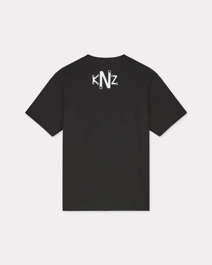 Men 039KENZO Business039 Tshirt In Cotton Black Kenzo Tshirts And Polos