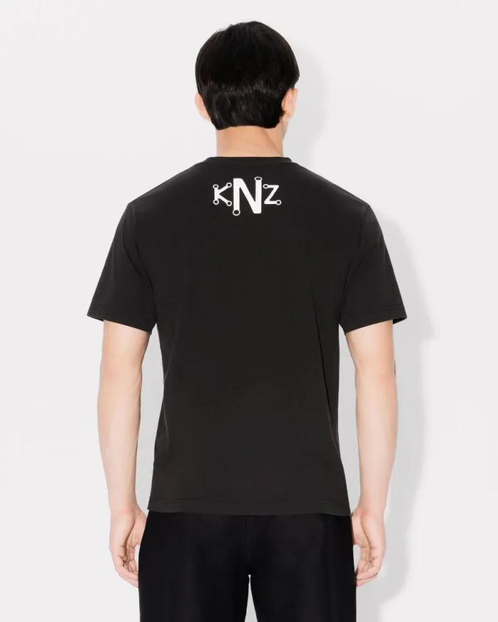 Men 039KENZO Business039 Tshirt In Cotton Black Kenzo Tshirts And Polos