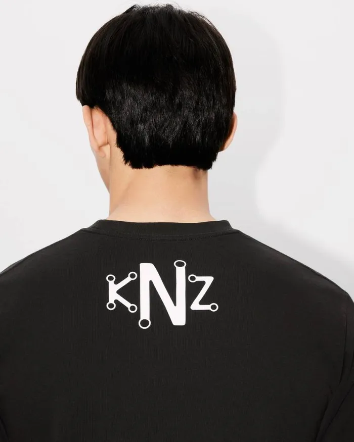 Men 039KENZO Business039 Tshirt In Cotton Black Kenzo Tshirts And Polos