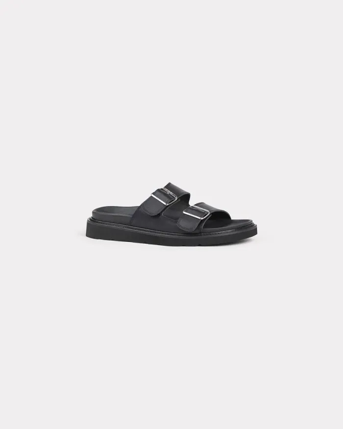 Men 039KENZO Matto039 Leather Mules Black Kenzo Mules And Espadrilles