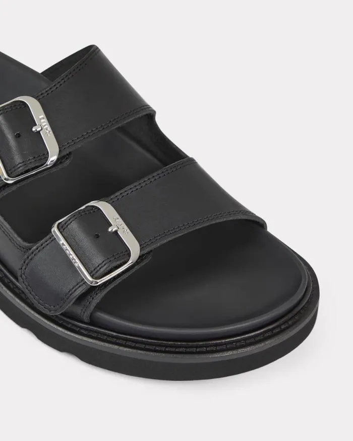 Men 039KENZO Matto039 Leather Mules Black Kenzo Mules And Espadrilles