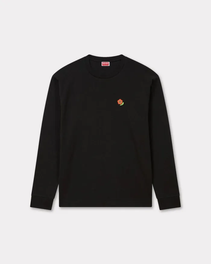 Men 039KENZO Pop039 Embroidered Tshirt In Cotton Black Kenzo Tshirts And Polos