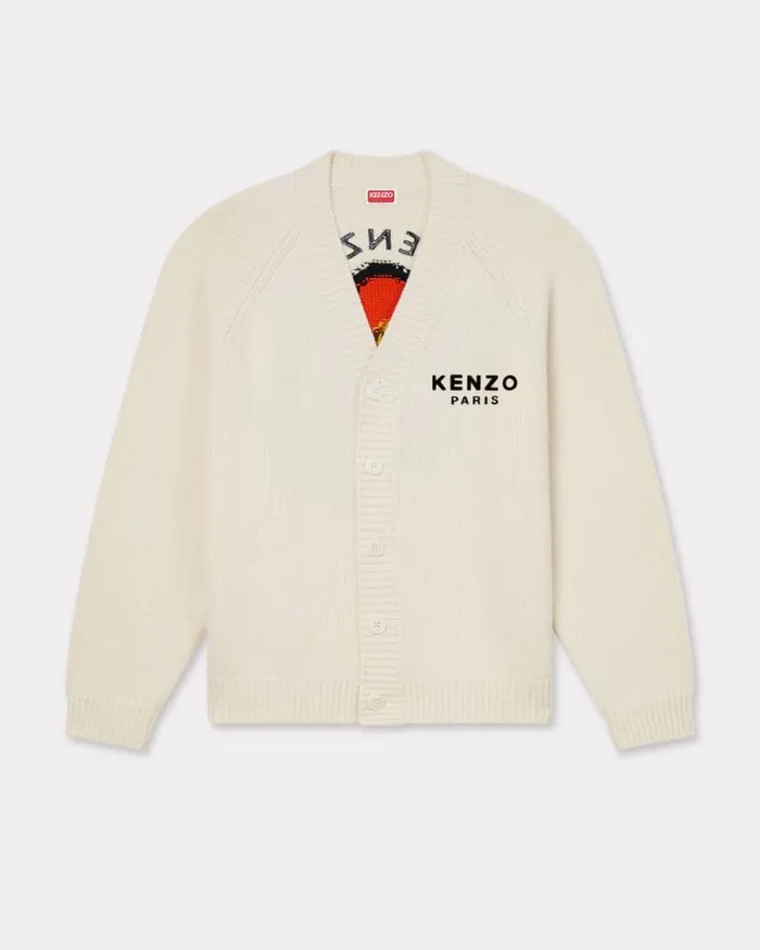 Men 039KENZO Pop039 Wool Cardigan Off White Kenzo Sweaters And Cardigans