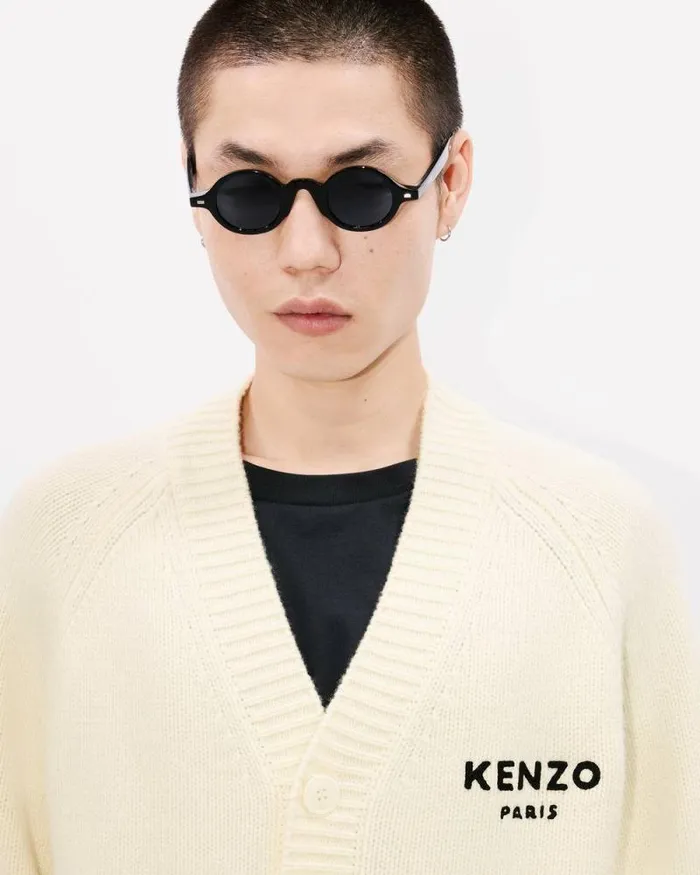 Men 039KENZO Pop039 Wool Cardigan Off White Kenzo Sweaters And Cardigans