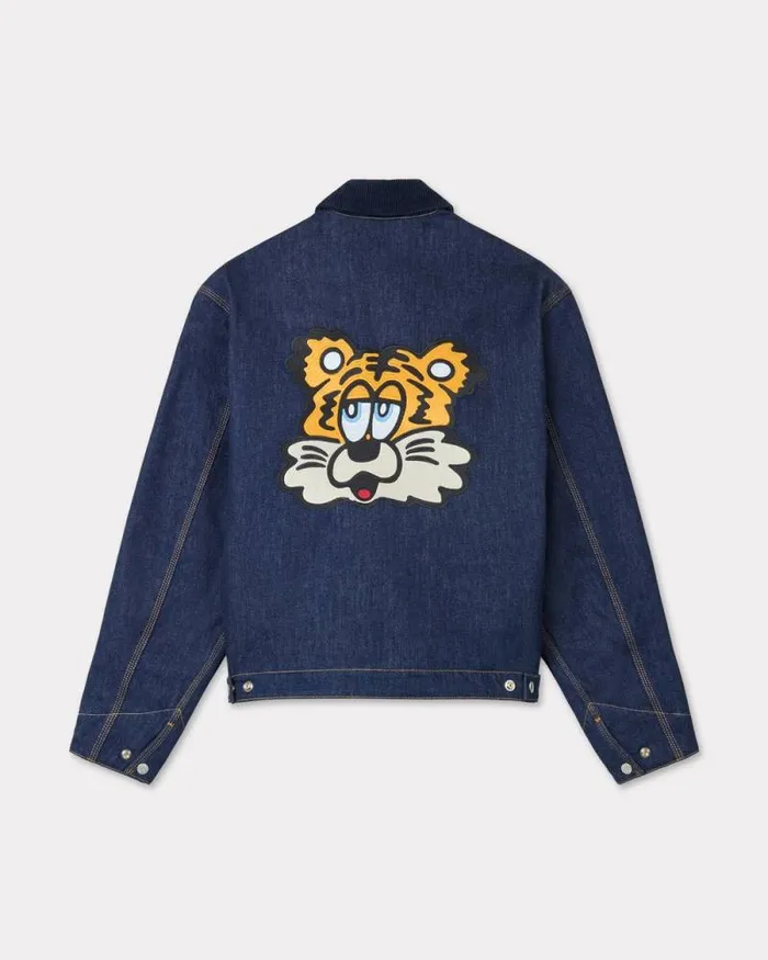 Men 039KENZO VERDY MARKET039 Padded Workwear Jacket In Japanese Denim Rinse Blue Denim Kenzo Jackets And Coats