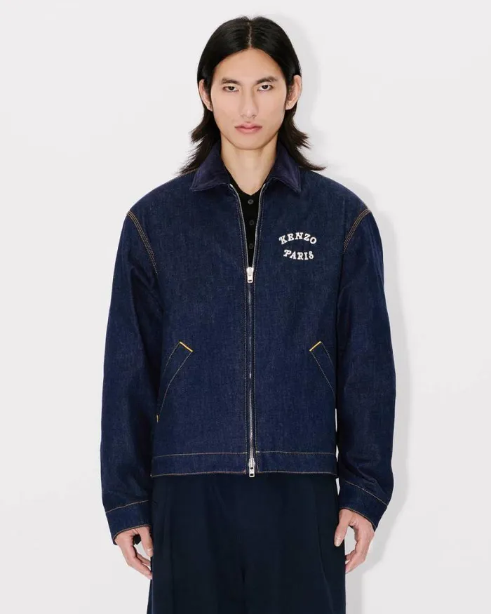 Men 039KENZO VERDY MARKET039 Padded Workwear Jacket In Japanese Denim Rinse Blue Denim Kenzo Jackets And Coats