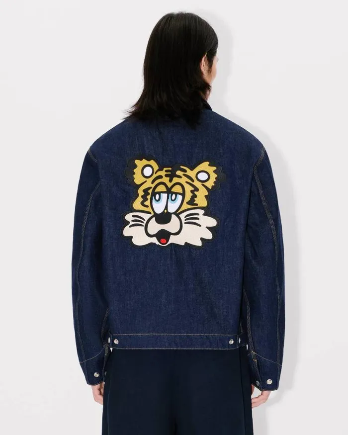 Men 039KENZO VERDY MARKET039 Padded Workwear Jacket In Japanese Denim Rinse Blue Denim Kenzo Jackets And Coats