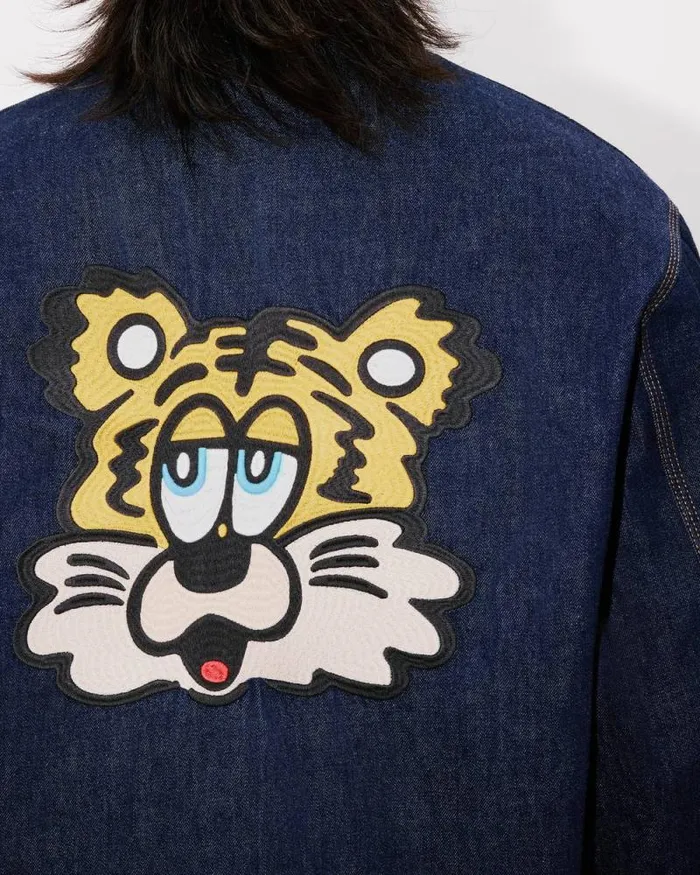 Men 039KENZO VERDY MARKET039 Padded Workwear Jacket In Japanese Denim Rinse Blue Denim Kenzo Jackets And Coats