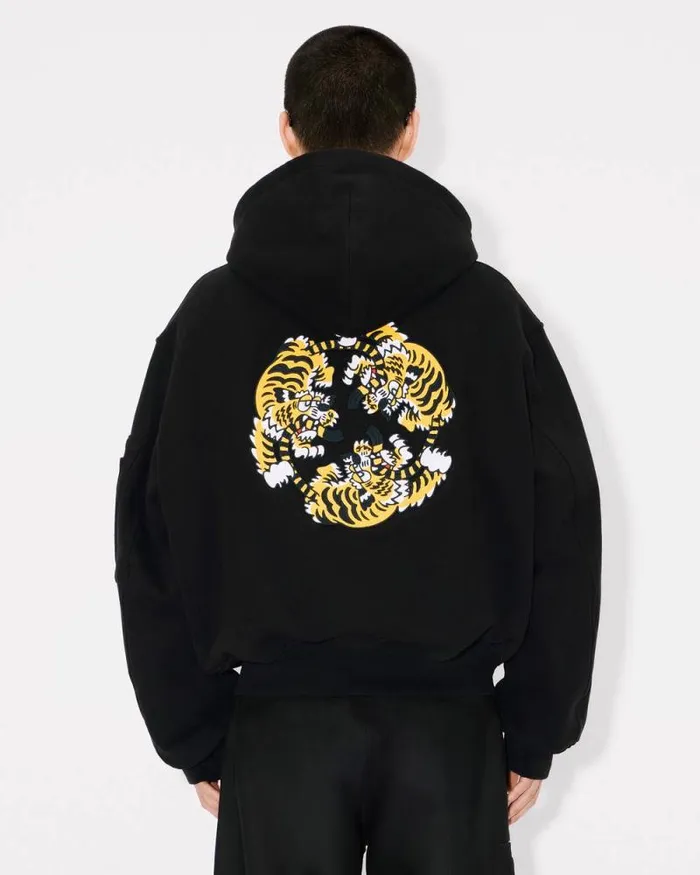 Men 039KENZO VERDY MARKET039 Reversible Embroidered Bomber Black Kenzo Jackets And Coats