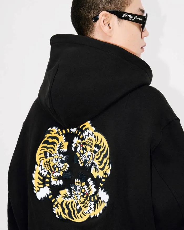 Men 039KENZO VERDY MARKET039 Reversible Embroidered Bomber Black Kenzo Jackets And Coats