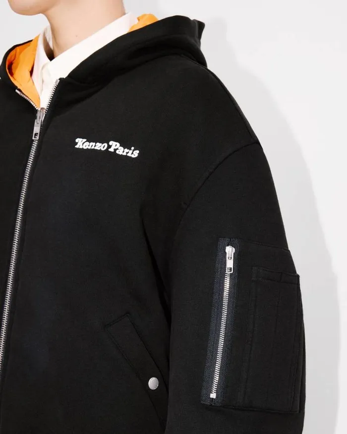 Men 039KENZO VERDY MARKET039 Reversible Embroidered Bomber Black Kenzo Jackets And Coats