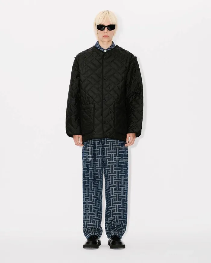 Men 039KENZO Weave039 Liner Black Kenzo Jackets And Coats