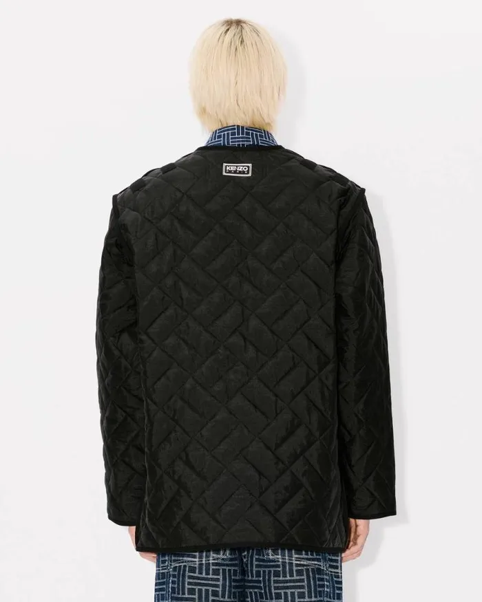 Men 039KENZO Weave039 Liner Black Kenzo Jackets And Coats