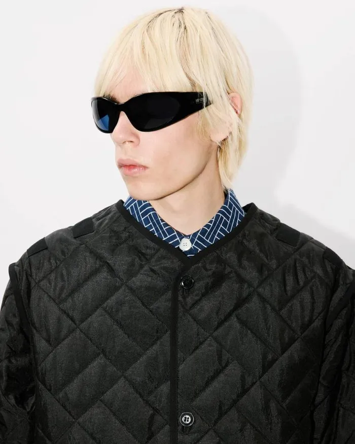 Men 039KENZO Weave039 Liner Black Kenzo Jackets And Coats